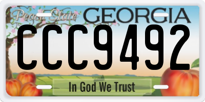 GA license plate CCC9492