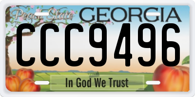 GA license plate CCC9496