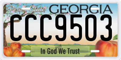 GA license plate CCC9503