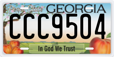 GA license plate CCC9504