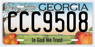 GA license plate CCC9508