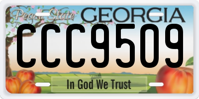 GA license plate CCC9509