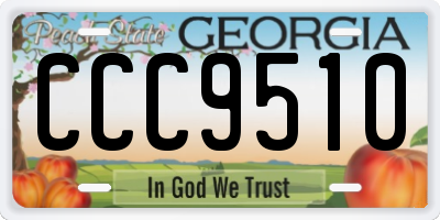 GA license plate CCC9510