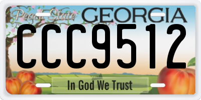 GA license plate CCC9512