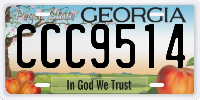 GA license plate CCC9514
