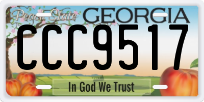 GA license plate CCC9517