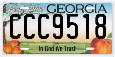 GA license plate CCC9518