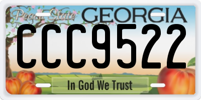 GA license plate CCC9522