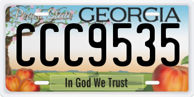 GA license plate CCC9535