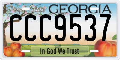 GA license plate CCC9537