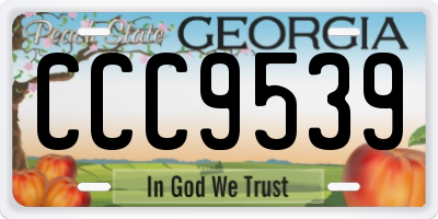GA license plate CCC9539