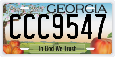 GA license plate CCC9547