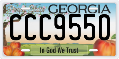 GA license plate CCC9550