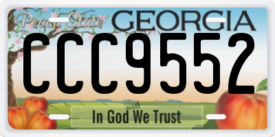 GA license plate CCC9552