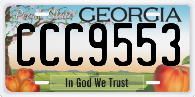 GA license plate CCC9553