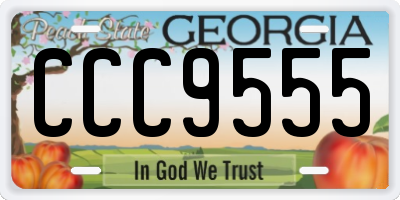 GA license plate CCC9555