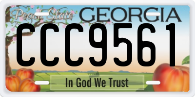 GA license plate CCC9561