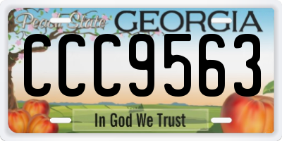 GA license plate CCC9563