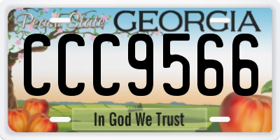 GA license plate CCC9566