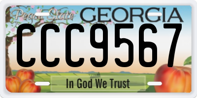 GA license plate CCC9567