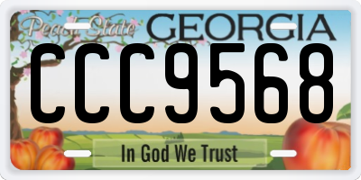 GA license plate CCC9568
