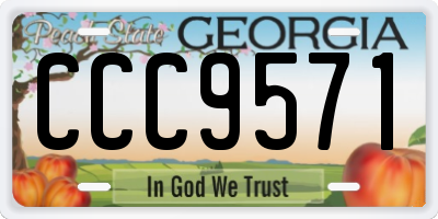 GA license plate CCC9571