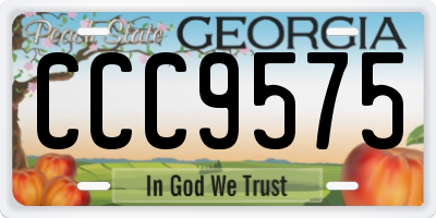 GA license plate CCC9575