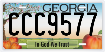 GA license plate CCC9577
