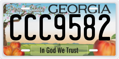 GA license plate CCC9582
