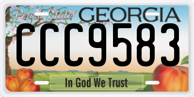 GA license plate CCC9583