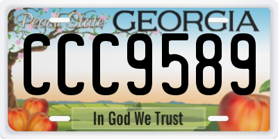 GA license plate CCC9589