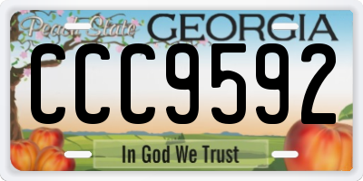 GA license plate CCC9592