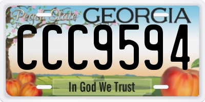 GA license plate CCC9594