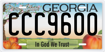 GA license plate CCC9600