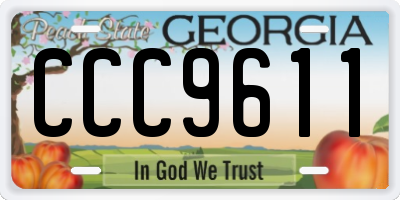 GA license plate CCC9611