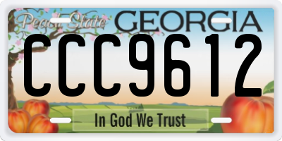 GA license plate CCC9612