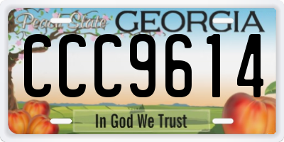 GA license plate CCC9614