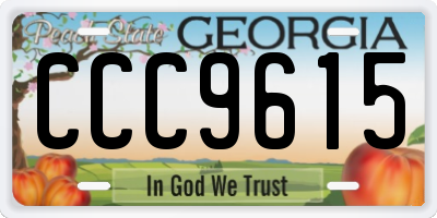 GA license plate CCC9615