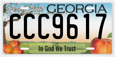 GA license plate CCC9617