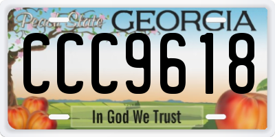 GA license plate CCC9618