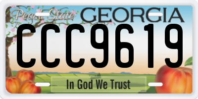 GA license plate CCC9619
