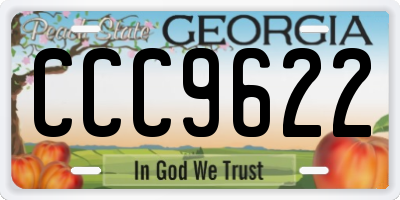 GA license plate CCC9622
