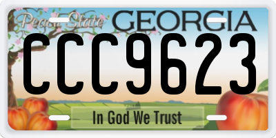 GA license plate CCC9623