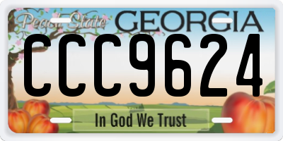GA license plate CCC9624