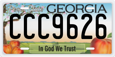 GA license plate CCC9626