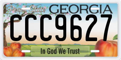 GA license plate CCC9627