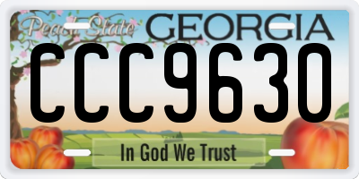 GA license plate CCC9630