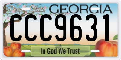 GA license plate CCC9631