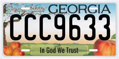 GA license plate CCC9633