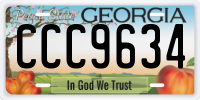 GA license plate CCC9634